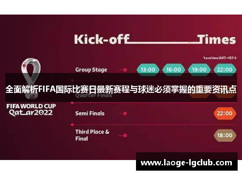 全面解析FIFA国际比赛日最新赛程与球迷必须掌握的重要资讯点