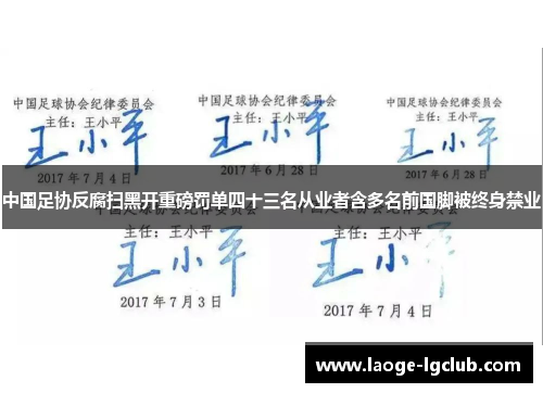 中国足协反腐扫黑开重磅罚单四十三名从业者含多名前国脚被终身禁业 中国足协反腐扫黑开重磅罚单四十三名从业者含多名前国脚被终身禁业